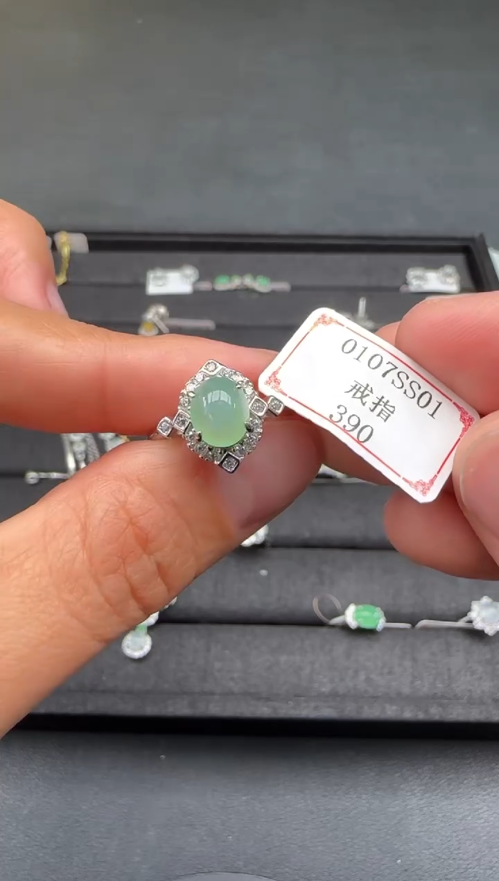 【闪购商品】翡翠戒指银S925镶嵌0107SS01