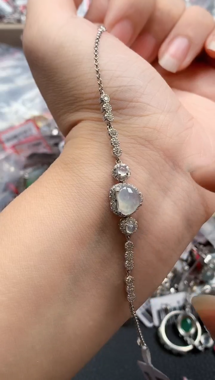 银S925镶嵌戒指翡翠天然A货缅甸翡翠