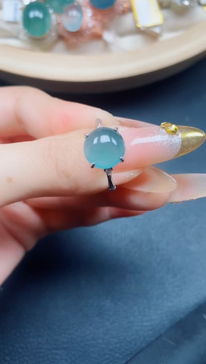 【闪购商品】翡翠戒指银S925镶嵌翡翠