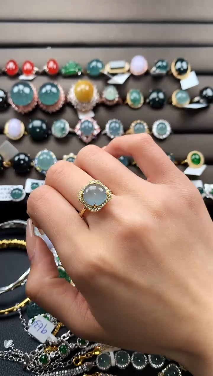 【闪购商品】翡翠戒指银S925镶嵌43745763