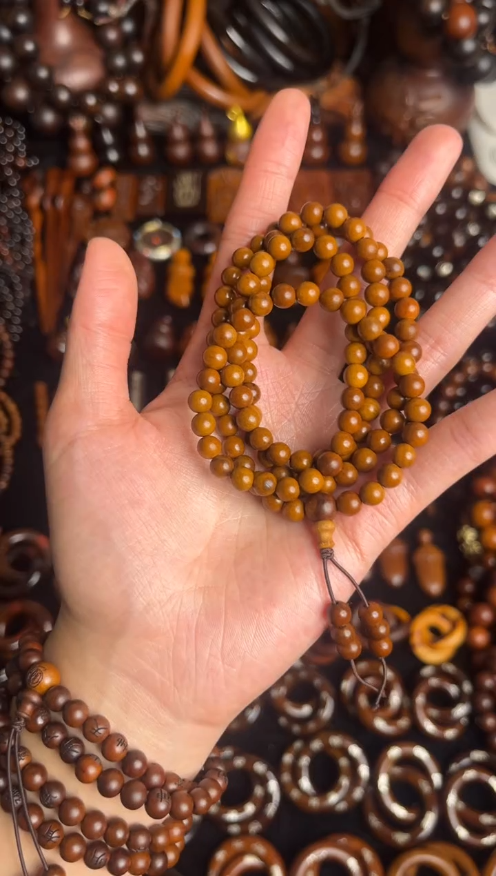 枣木雷击枣木老料108卡0.6手串