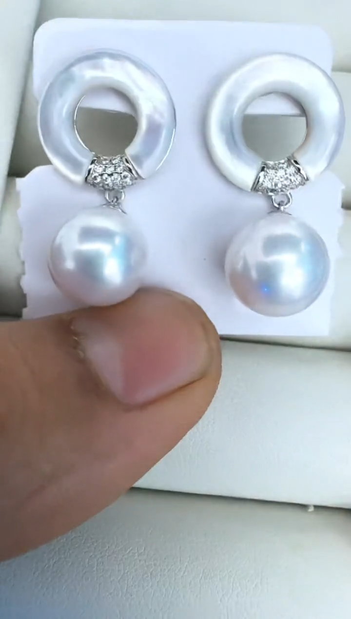 【闪购商品】淡水珍珠耳饰银S925镶嵌耳钉