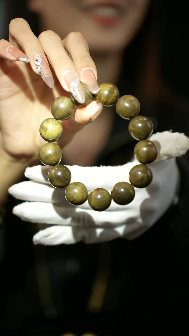 【闪购商品】金丝楠手串/手链1.8单圈绿料