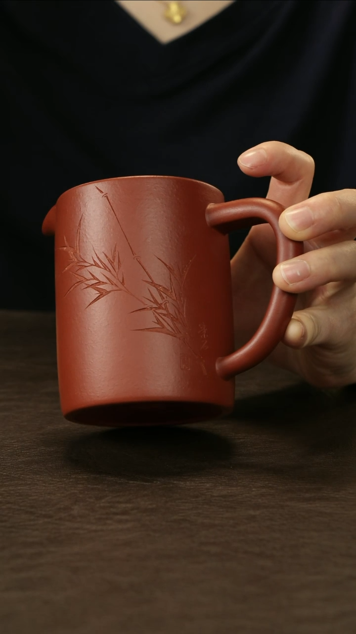 茶杯紫砂李建军 朱泥  文竹 公道 杯 约260cc