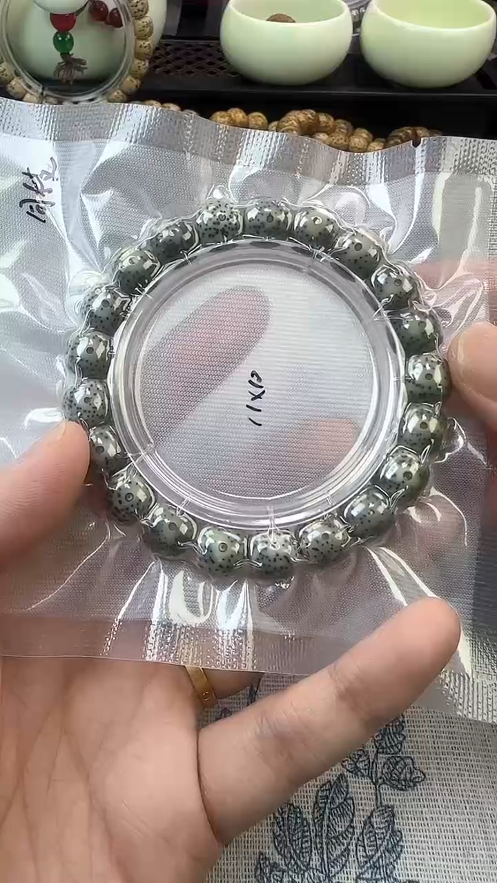 手串星月菩提8石玉料糯冰单圈11×10高透精工福利