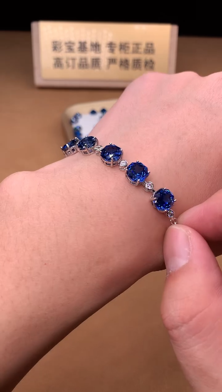 银S925镶嵌托帕石手链2222