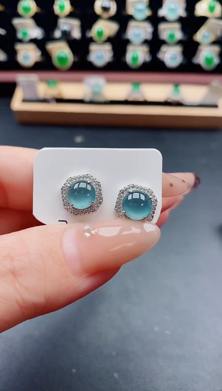 银S925镶嵌戒指翡翠1