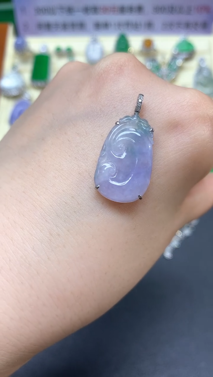 【闪购商品】翡翠吊坠(不含链)18K金镶嵌吊坠|1450+145