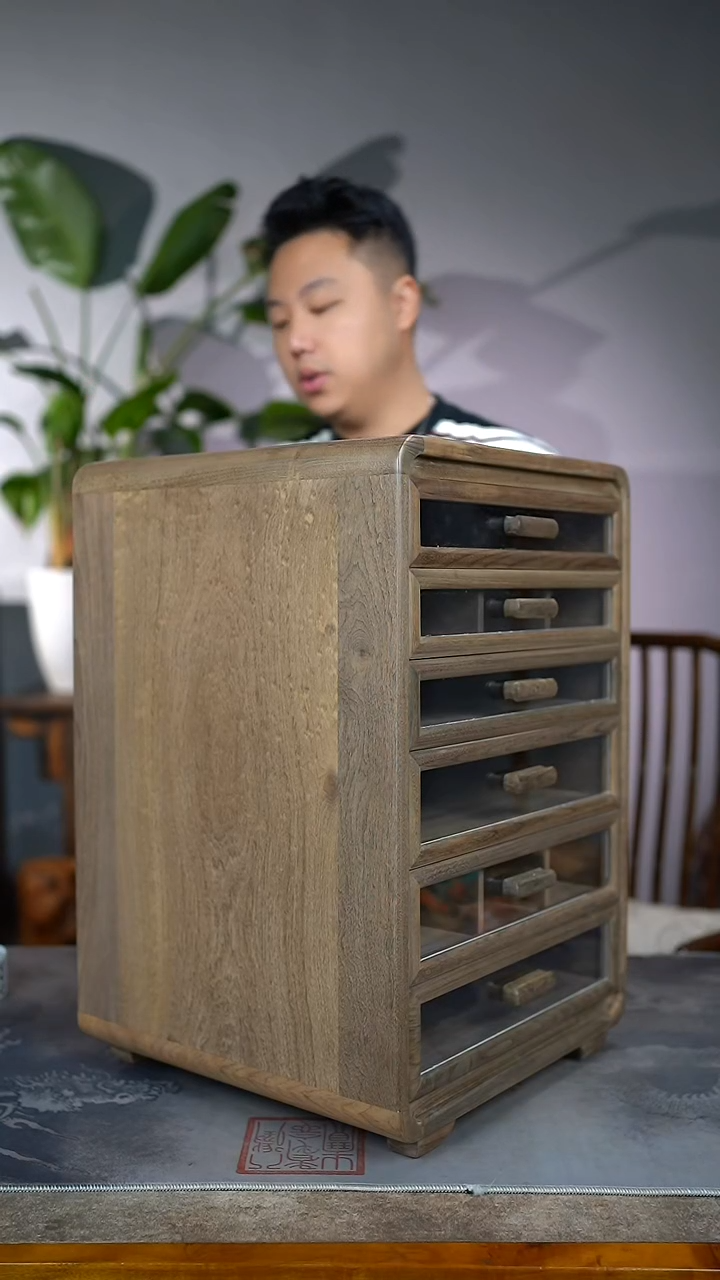 金丝楠045号阴沉料独板精工榫卯六层原木收纳柜35.5/54