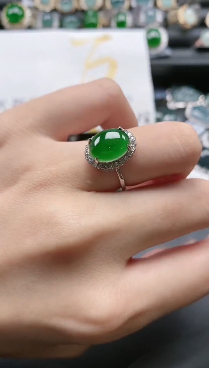 【闪购商品】翡翠戒指银S925镶嵌15511
