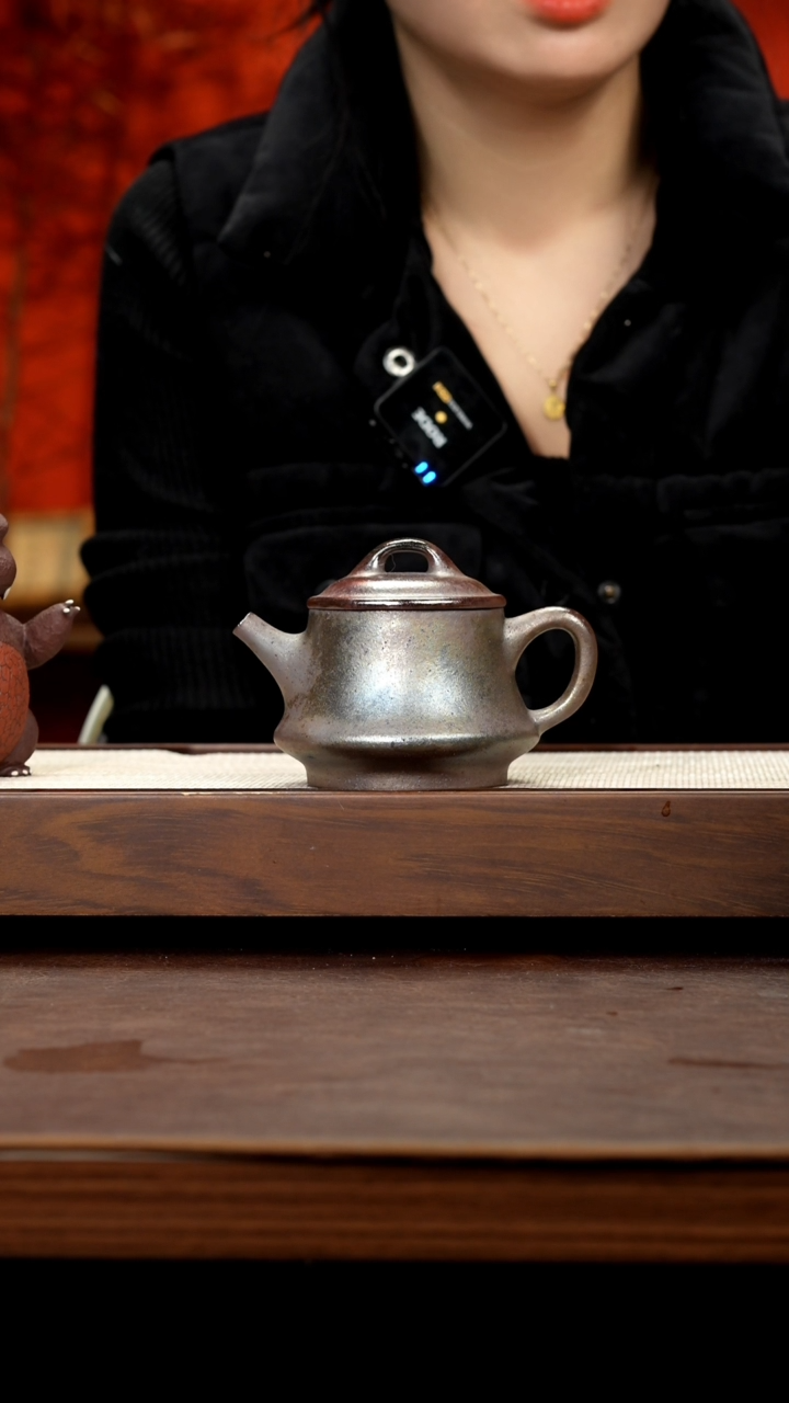 【闪购商品】紫砂茶壶平台紫泥柴烧柱础170cc左右