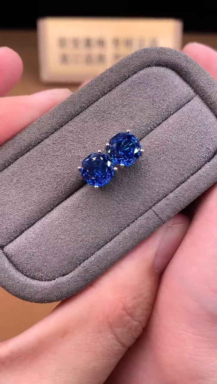 银S925镶嵌托帕石耳饰1111