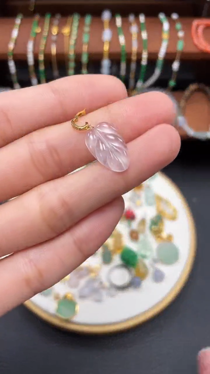 【闪购商品】翡翠吊坠(不含链)18K金镶嵌一个  JK237