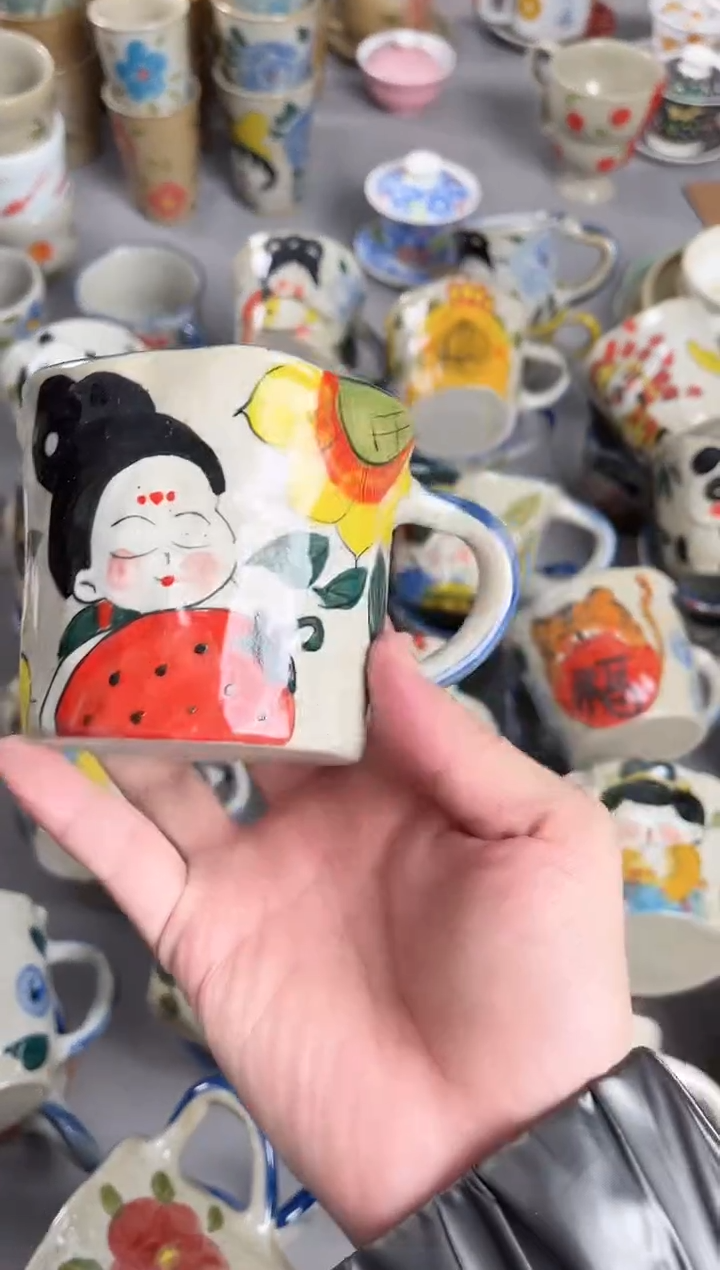 【闪购商品】瓷片手绘高温釉下彩陶瓷