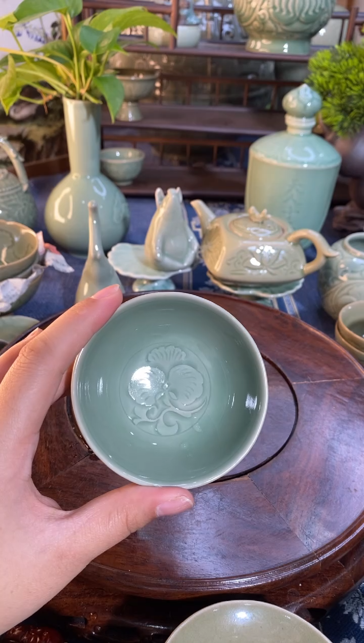 【闪购商品】XG001 微瑕开片 牡丹小茶碗1只