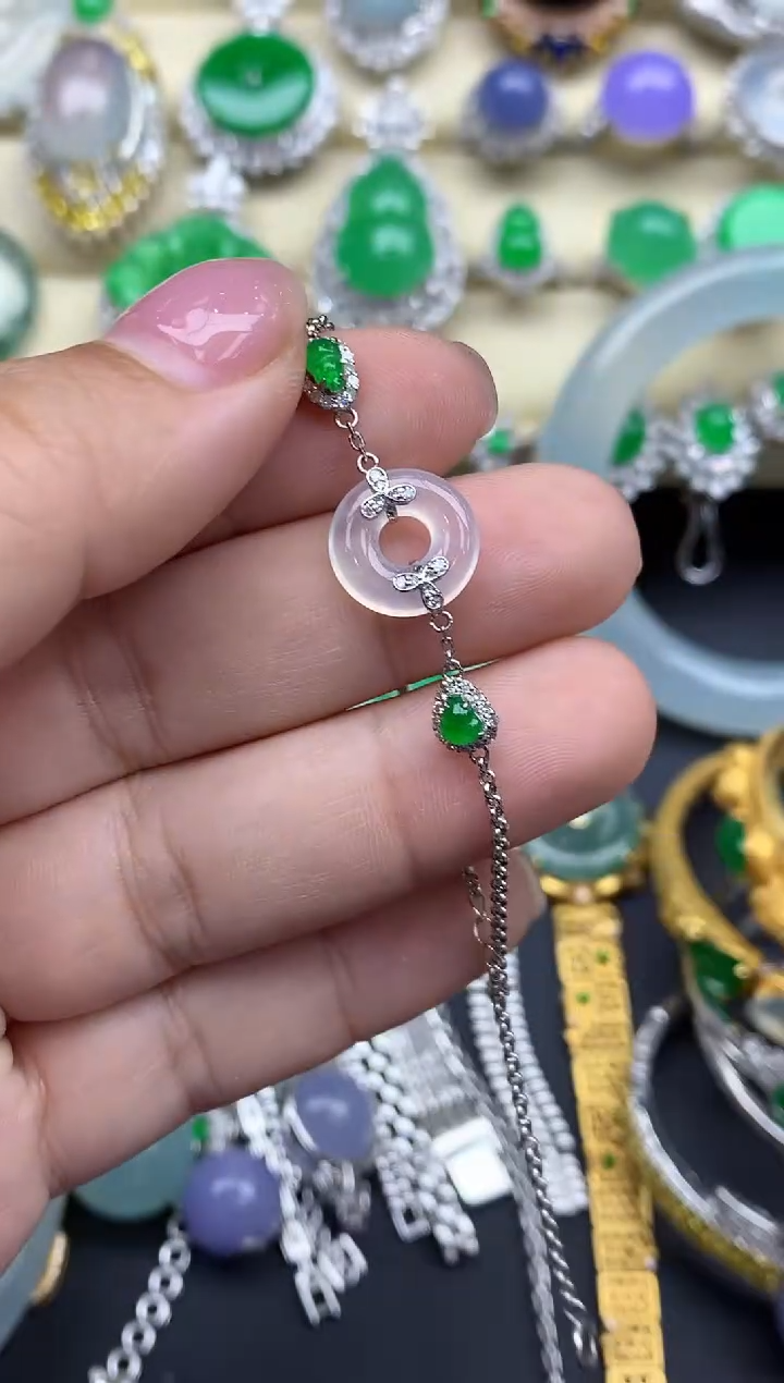 【闪购商品】翡翠手串18K金镶嵌516-中国好珍宝