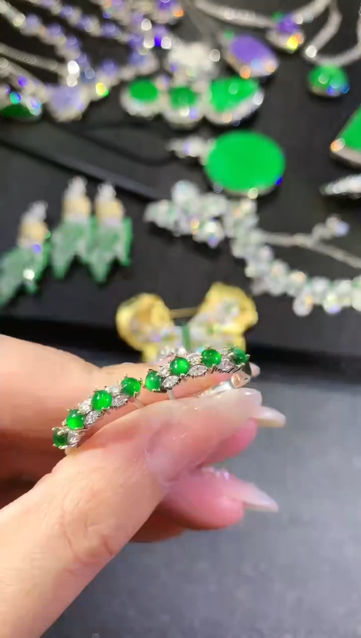 【闪购商品】翡翠耳饰银S925镶嵌136耳饰（多样性发货一件