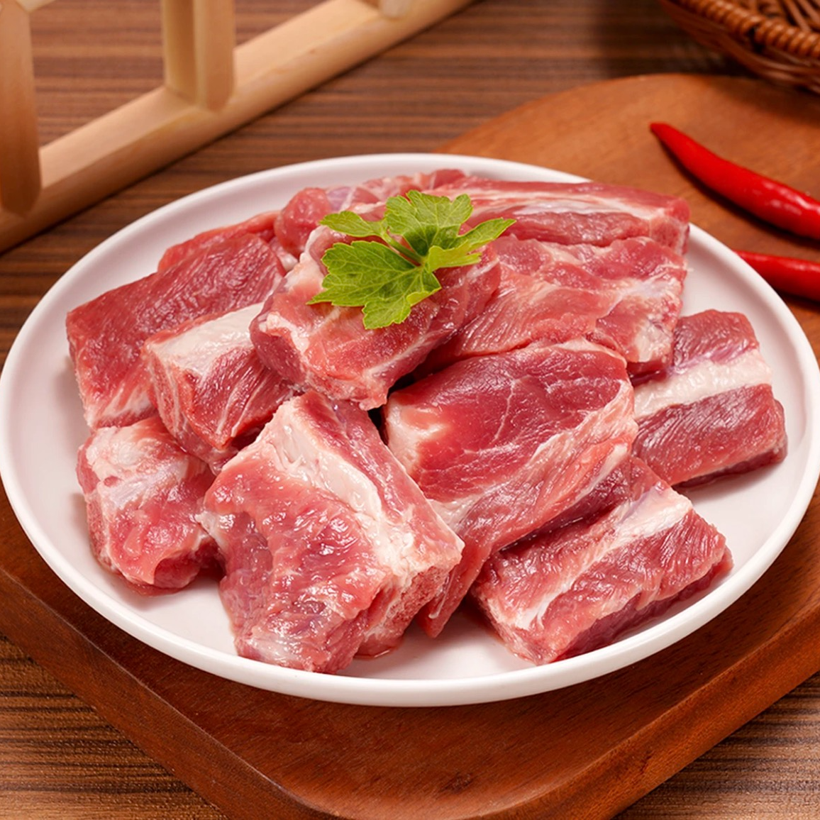 猪排精品 黑猪新鲜猪排骨4斤（纯肋排中段）