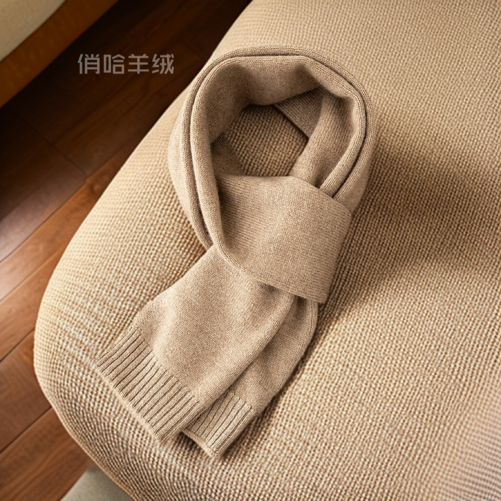 【十二煦】男女七针百搭围巾正品加厚100%纯山羊绒围脖时尚简约保暖