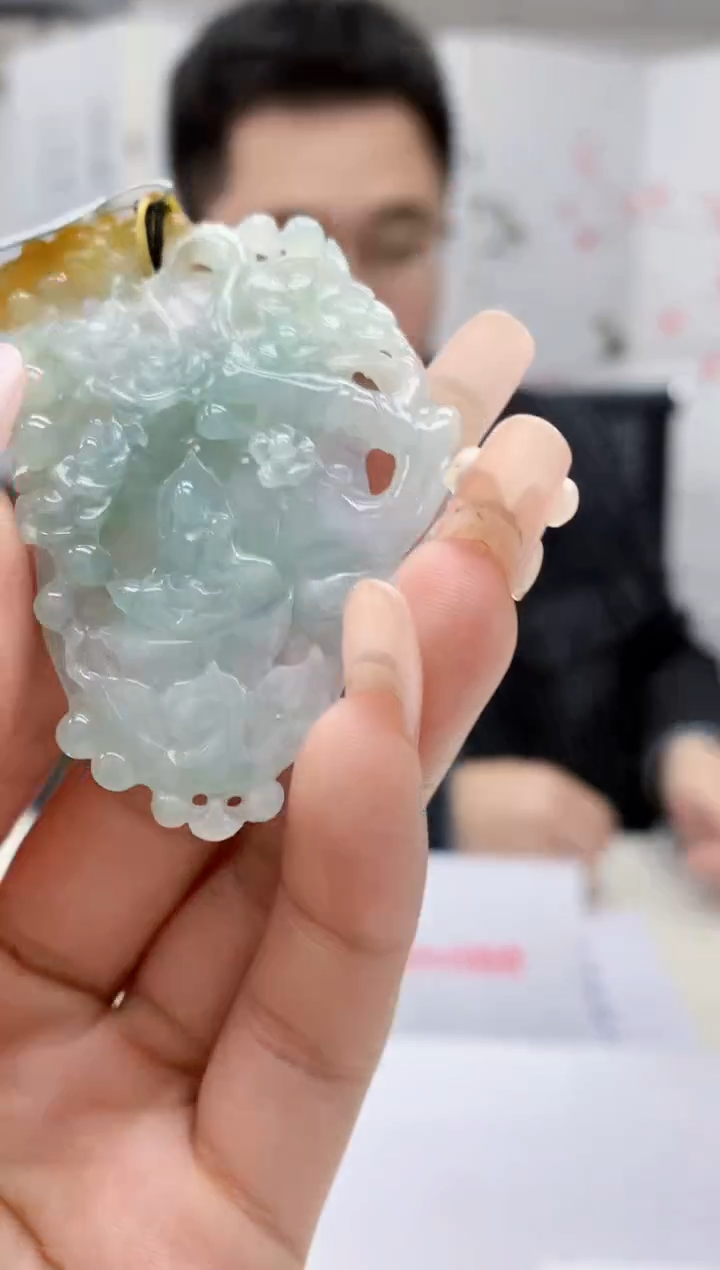 【闪购商品】定制翡翠未镶嵌5153lr-毛货挂件194