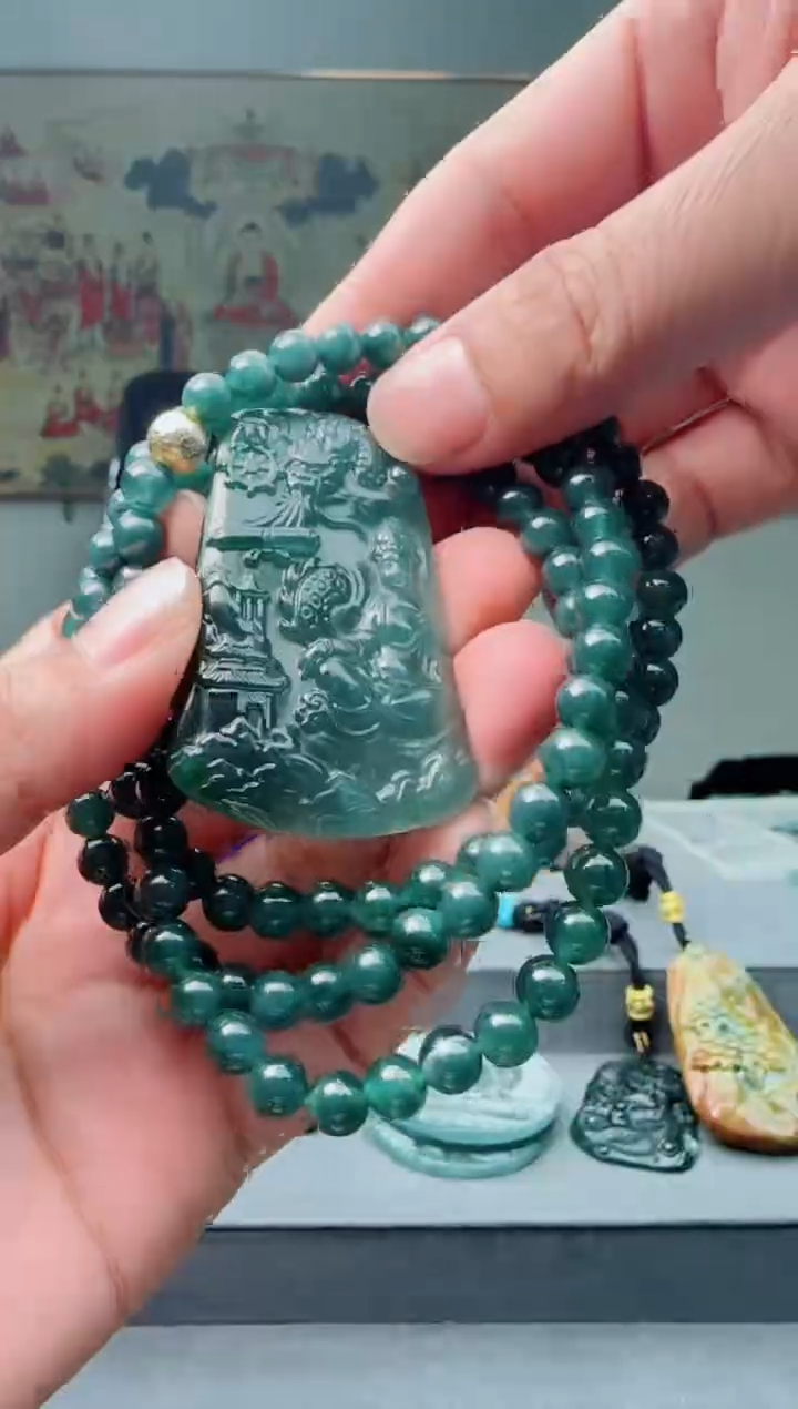 【闪购商品】翡翠颈饰未镶嵌御龙观音多样性随机一件发货