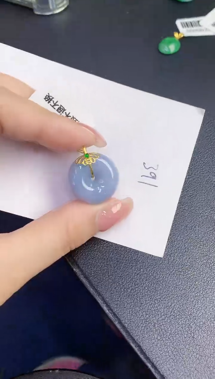 翡翠18K金镶嵌颈饰00000000000