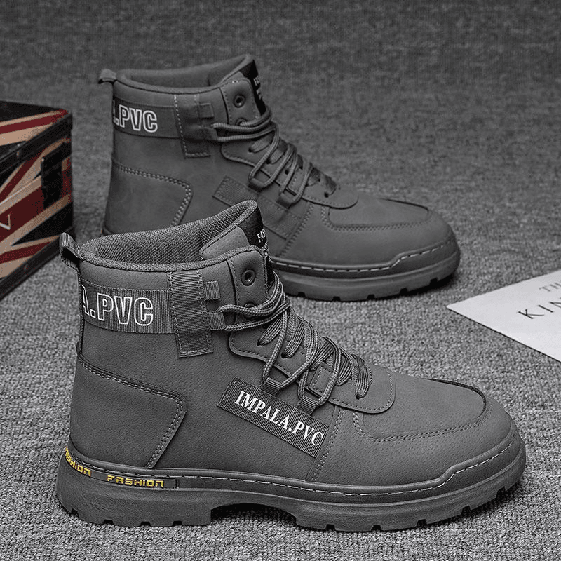 秋冬季高帮男鞋新款运动休闲防水防滑耐磨鞋男款马丁靴潮鞋