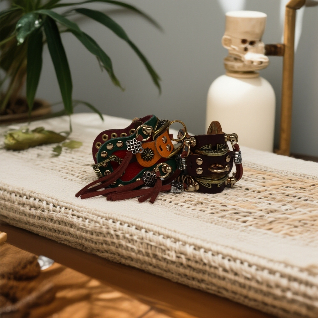 蒙古族风格纯皮车载马鞍挂件民族风工艺品
