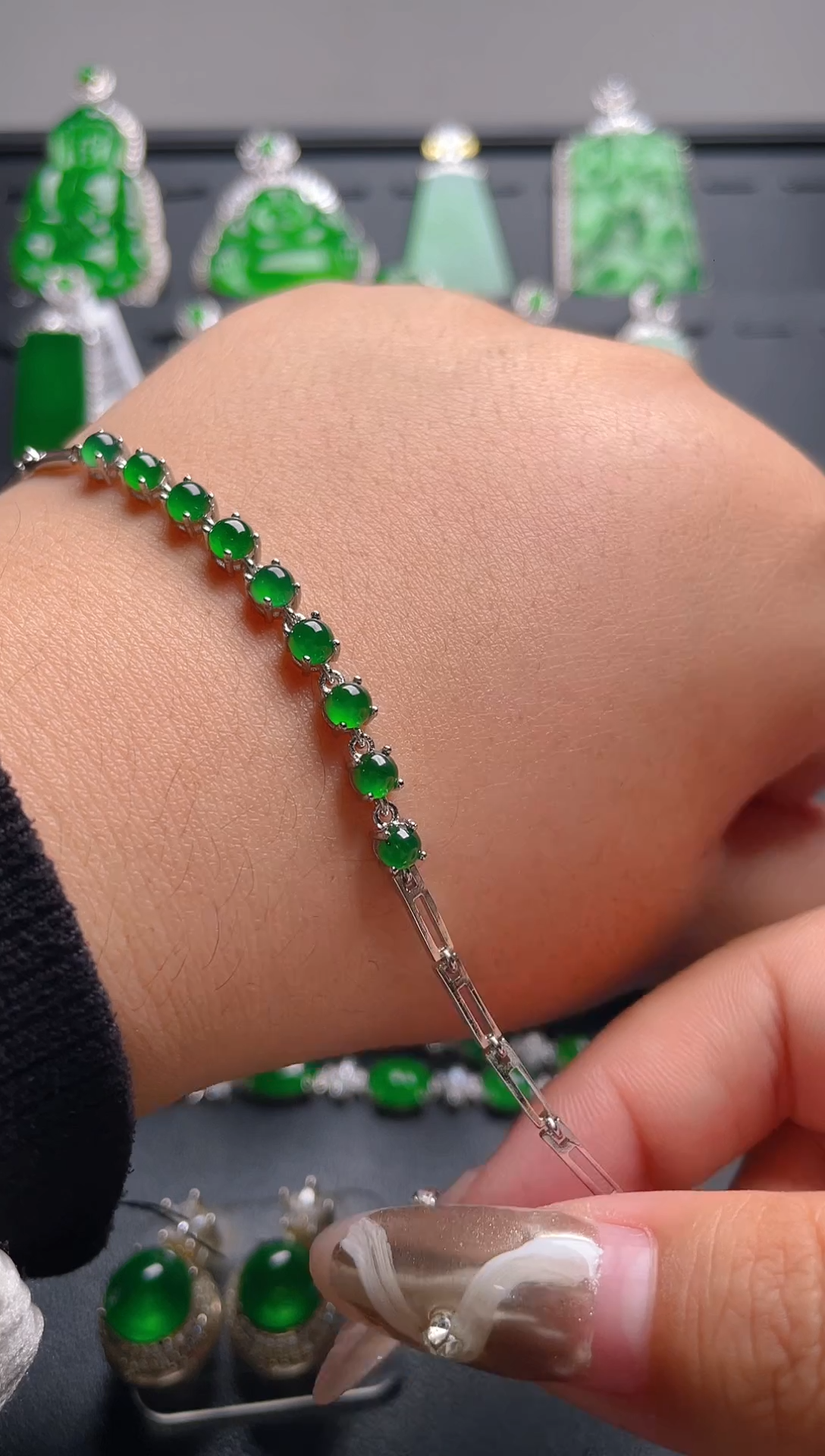 【闪购商品】翡翠手链未镶嵌天然A货翡翠