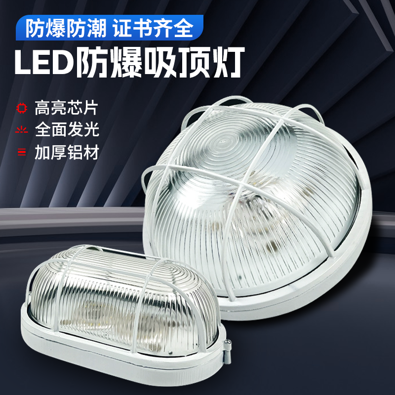 LED防爆冷库灯卫生间户外仓库厂房庭院防水防潮防尘三防吸顶灯