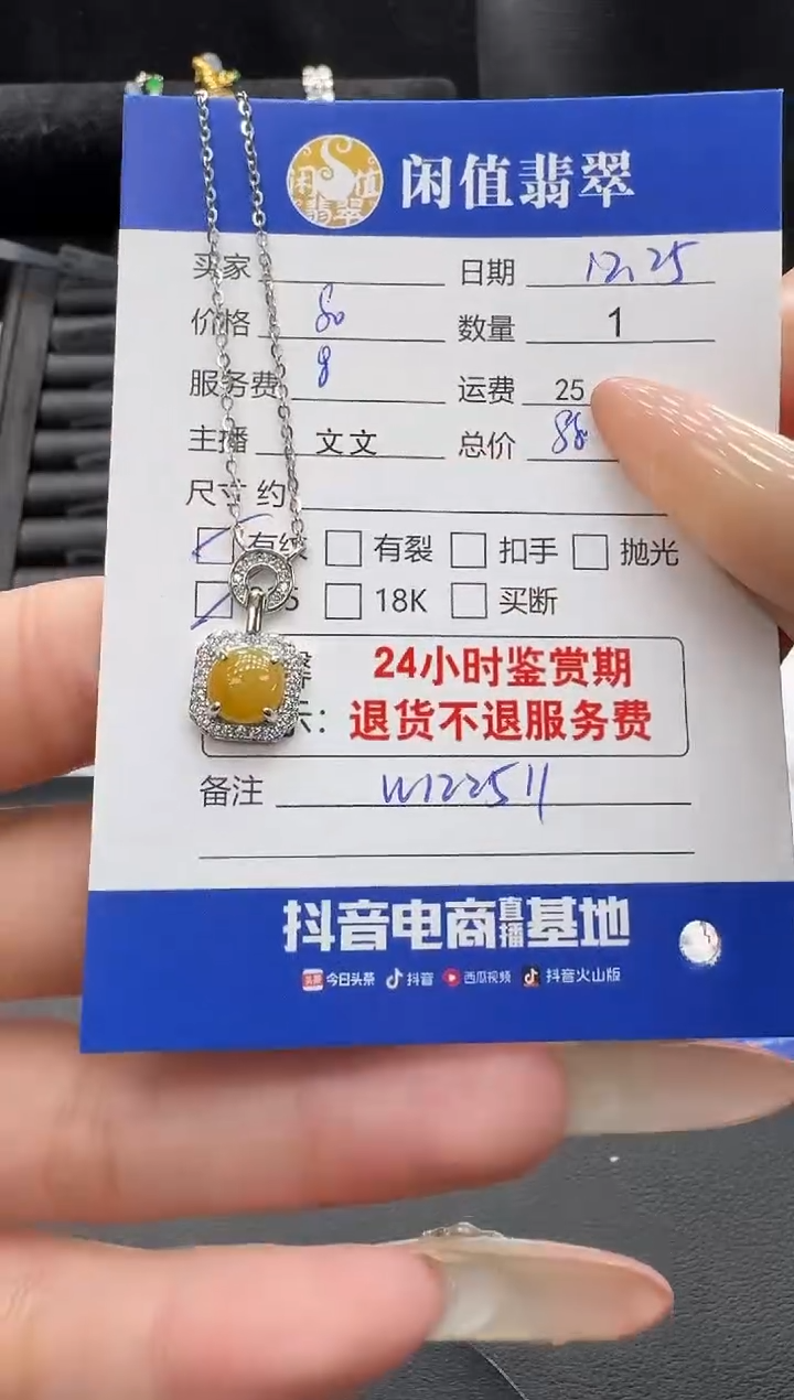 吊坠(赠链)银S925镶嵌翡翠翡翠项链