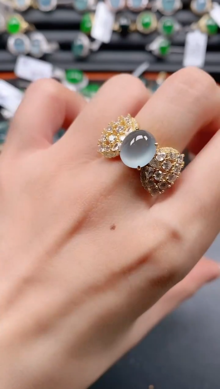 银S925镶嵌戒指翡翠1111