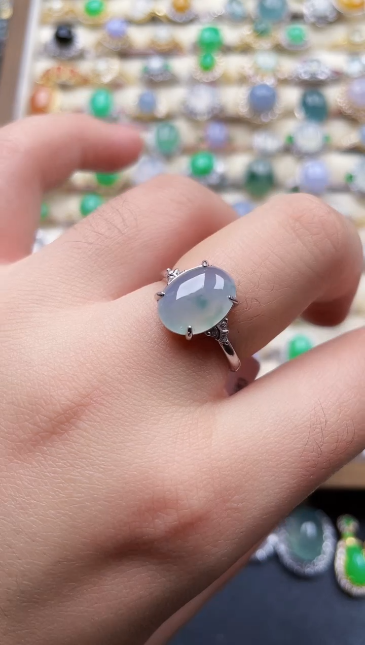 银S925镶嵌戒指翡翠168