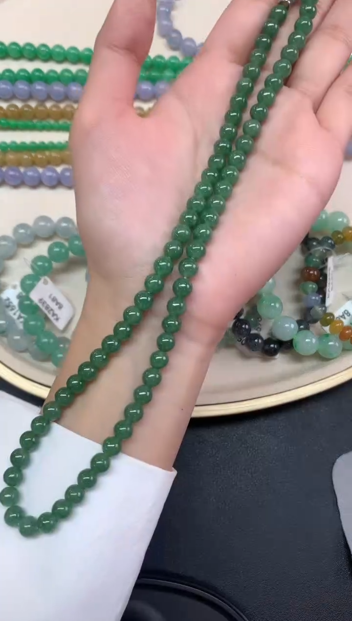 【闪购商品】翡翠项链未镶嵌珠链A447|2980