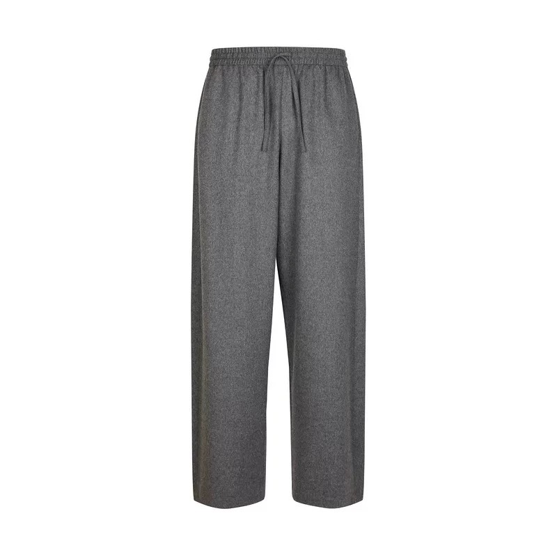 95588江南同款25冬新品休闲直筒裤阔腿裤女羊毛单罗纹松紧裤休闲