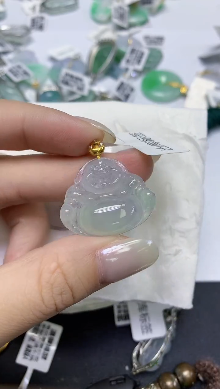 颈饰未镶嵌翡翠天然缅甸翡翠A货百元以上9元证书费自理