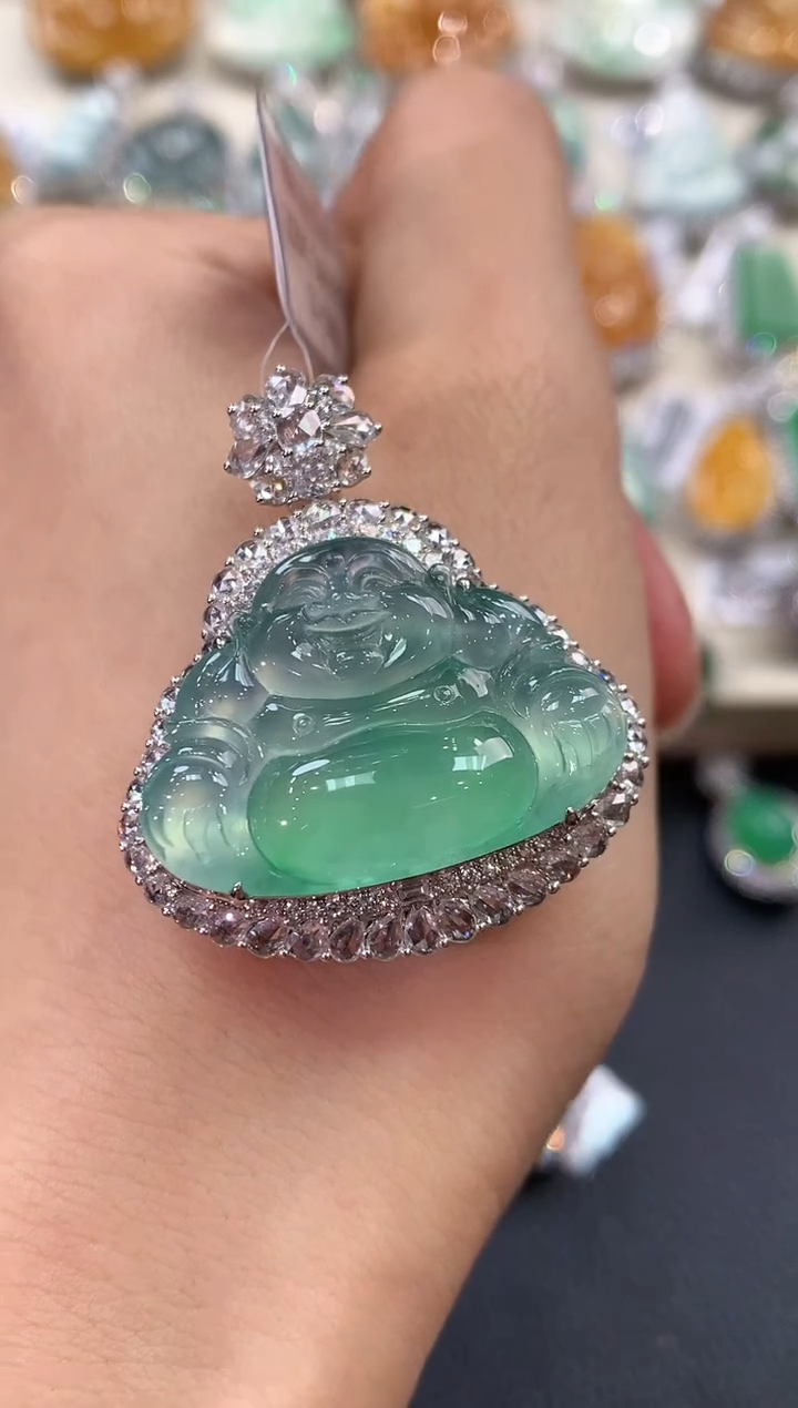 【闪购商品】翡翠吊坠(不含链)18K金镶嵌 D73