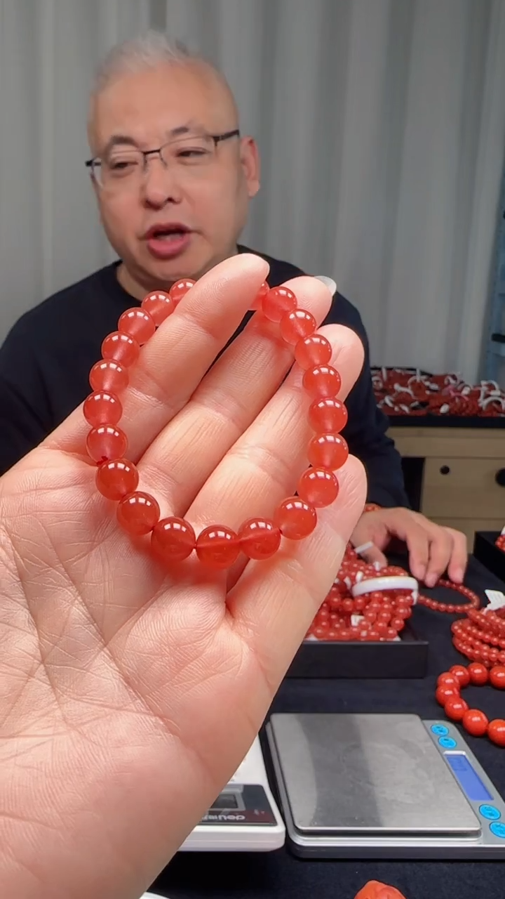 未镶嵌多样性发一件南红玛瑙8mm保山圆珠单圈  冰红