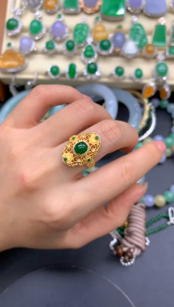 【闪购商品】翡翠戒指18K金镶嵌448-中国好珍宝