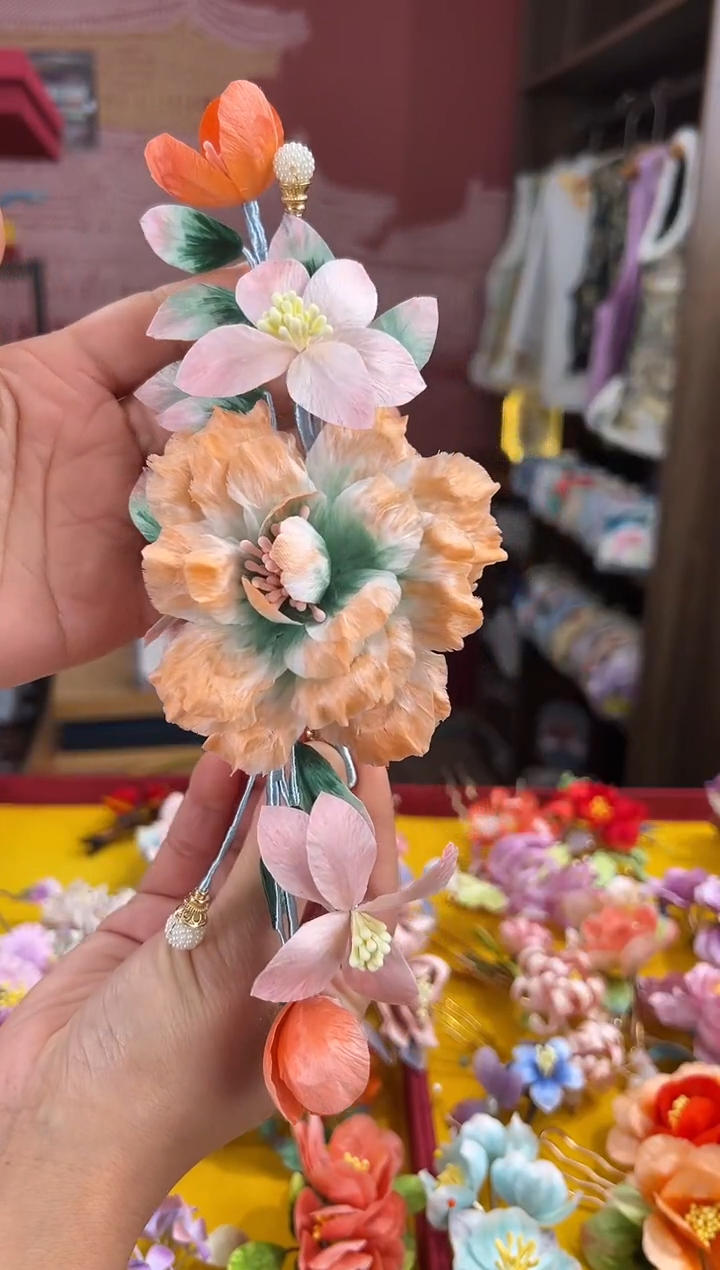 【闪购商品】刺绣 非遗绒花（发饰）