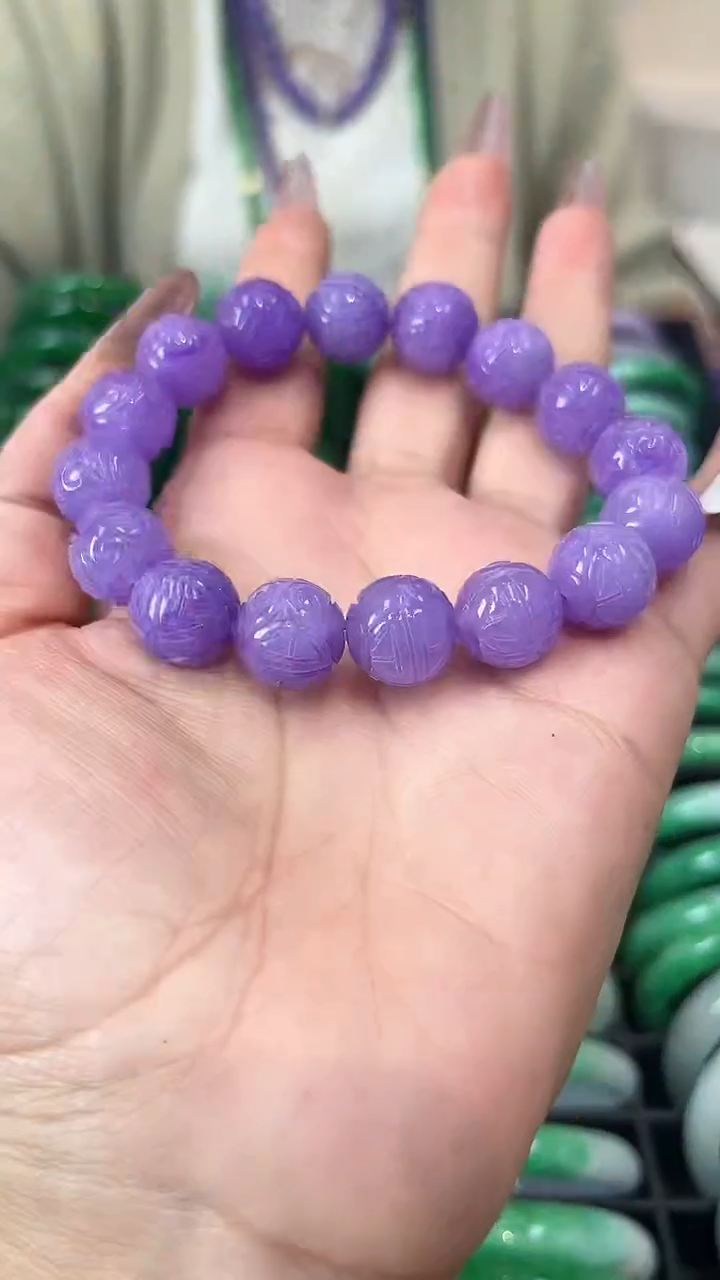 【闪购商品】砖雕闪7 雕刻紫罗兰手串