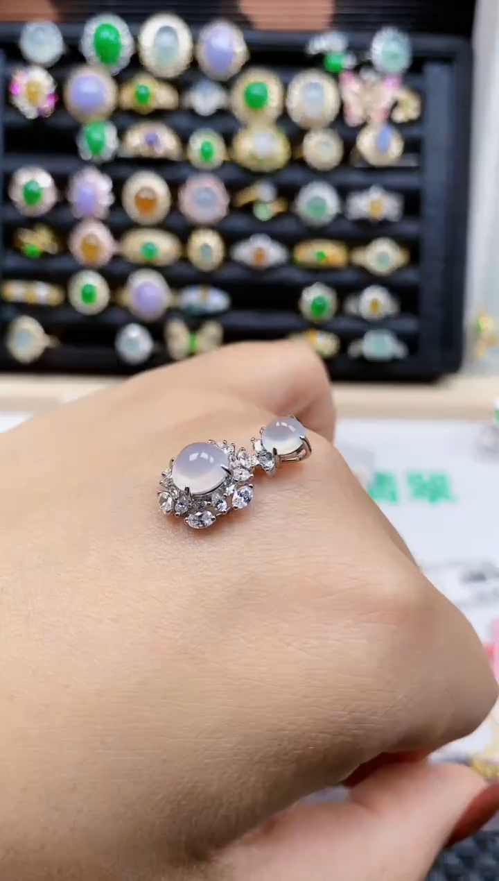 银S925镶嵌戒指翡翠439