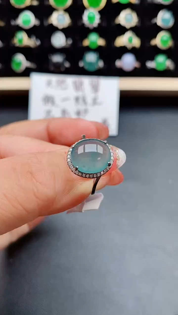 【闪购商品】翡翠戒指银S925镶嵌0580