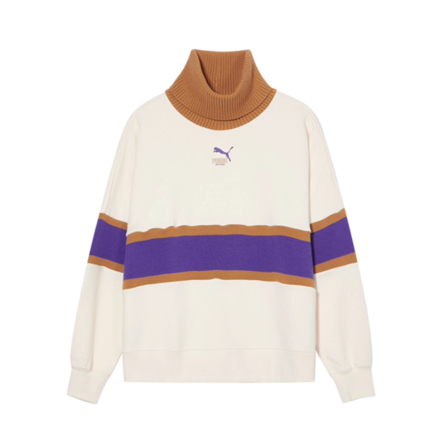 PUMA/彪马【大仓】女子立领复古针织休闲运动套头卫衣 537971-65-48