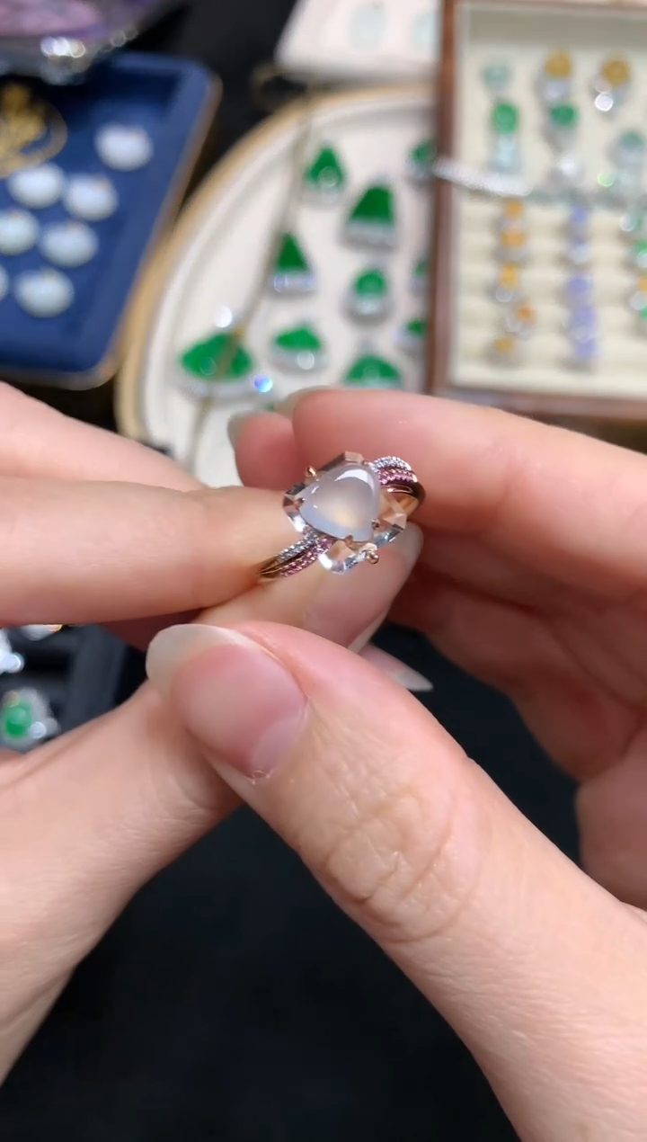 【闪购商品】翡翠戒指18K金镶嵌W622|390