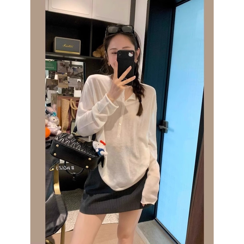 由子衣舍/Youzi Atelier韩版纯色款防晒拼接T恤休闲设计感减显瘦