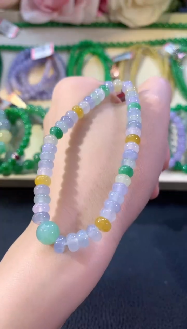 未镶嵌手串翡翠冬日珠宝E136紫货有色差