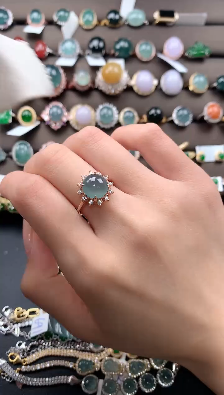 【闪购商品】翡翠戒指银S925镶嵌4324342