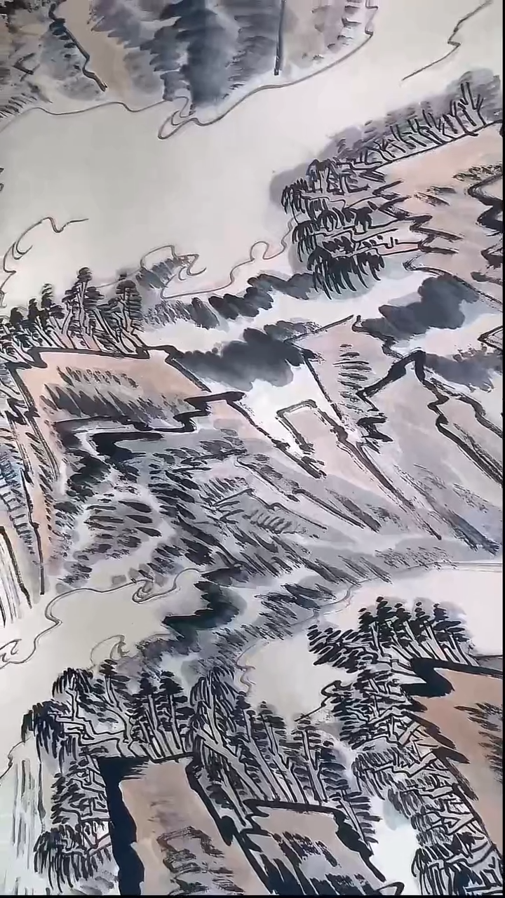 竖款杨*?V250709-2-795 山水 8.6平尺 纸本镜片ws1229