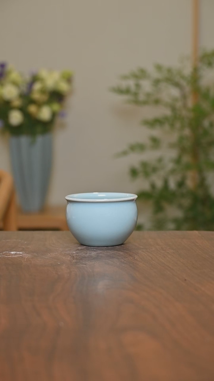 天青釉 小缸杯 支钉 朱晓辉作品